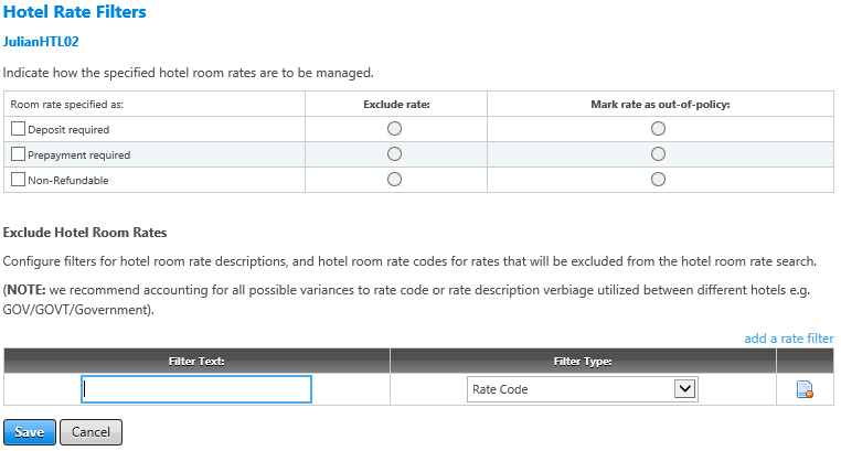 Hotel Rate Filters Hotel Rate Filters